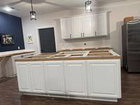 White Painted Kitchen Cabinets and Island