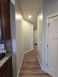 Gray Kitchen and Hallway Painting