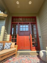 Stained Wood Craftsman Front Door