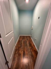 With a fresh coat of soft blue paint and crisp white trim, the space now radiates tranquility and elegance.