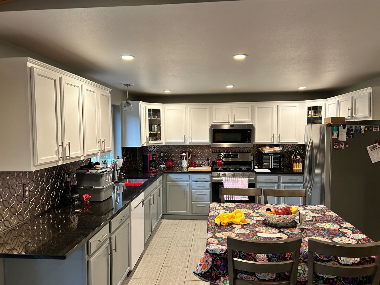 Two-Tone Gray & White Kitchen Paint Project